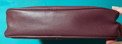 Vintage Etienne Aigner Burgund Ochsenblut Kosmetik Make-up Zip Tasche 1980er - Bild 5 von 6