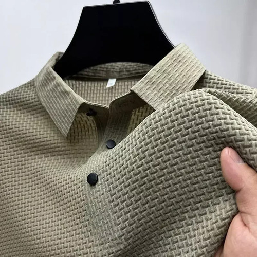NEW Summer Men's Short Sleeve T-shirt Business Casual Cool Breathable Polo Shirt - Picture 15 of 15