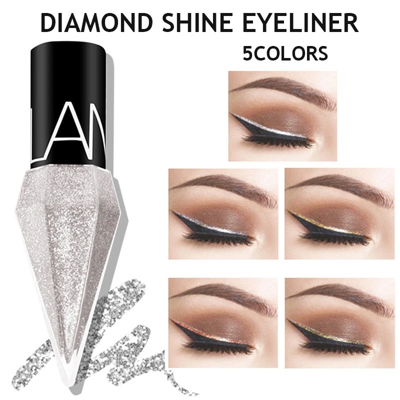 Sparkling Liquid Eyeliner Glitter Metallic Party Makeup Eye Liner Long Last - Image 3 of 4