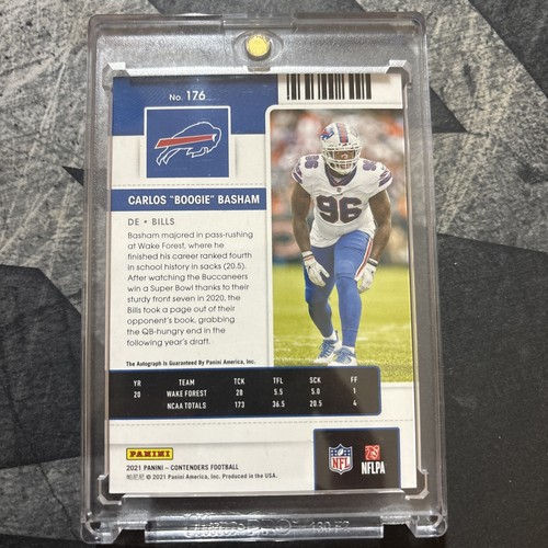 2021 Panini Contenders - Rookie Ticket Carlos Basham #176 Playoff Ticket /99  - Afbeelding 2 van 2
