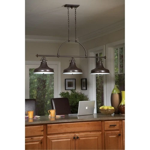Emery - 3 Light Island-Brushed Nickel Finish Island Light Quoizel Lighting - Picture 5 of 9