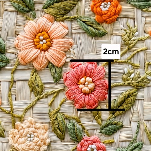 Flower floral 3D look Polyester Cotton blend fabric Spring flower 20x55" 1278280 - Picture 2 of 2