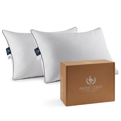 Pacific Coast Pillows Queen Size Set of 2, Goose Feather and Down Pillow for ...