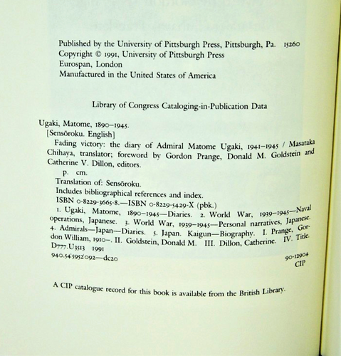 Verblassender Sieg: Das Tagebuch des Admirals Matome Ugaki, 1941-1945 Buch T2556 - Bild 8 von 11