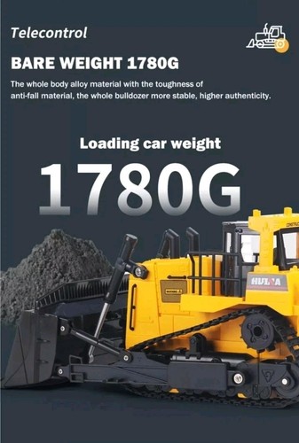 Huina 1554 Radio Controlled bulldozer RC truck construction vehicle tracked - Picture 10 of 14