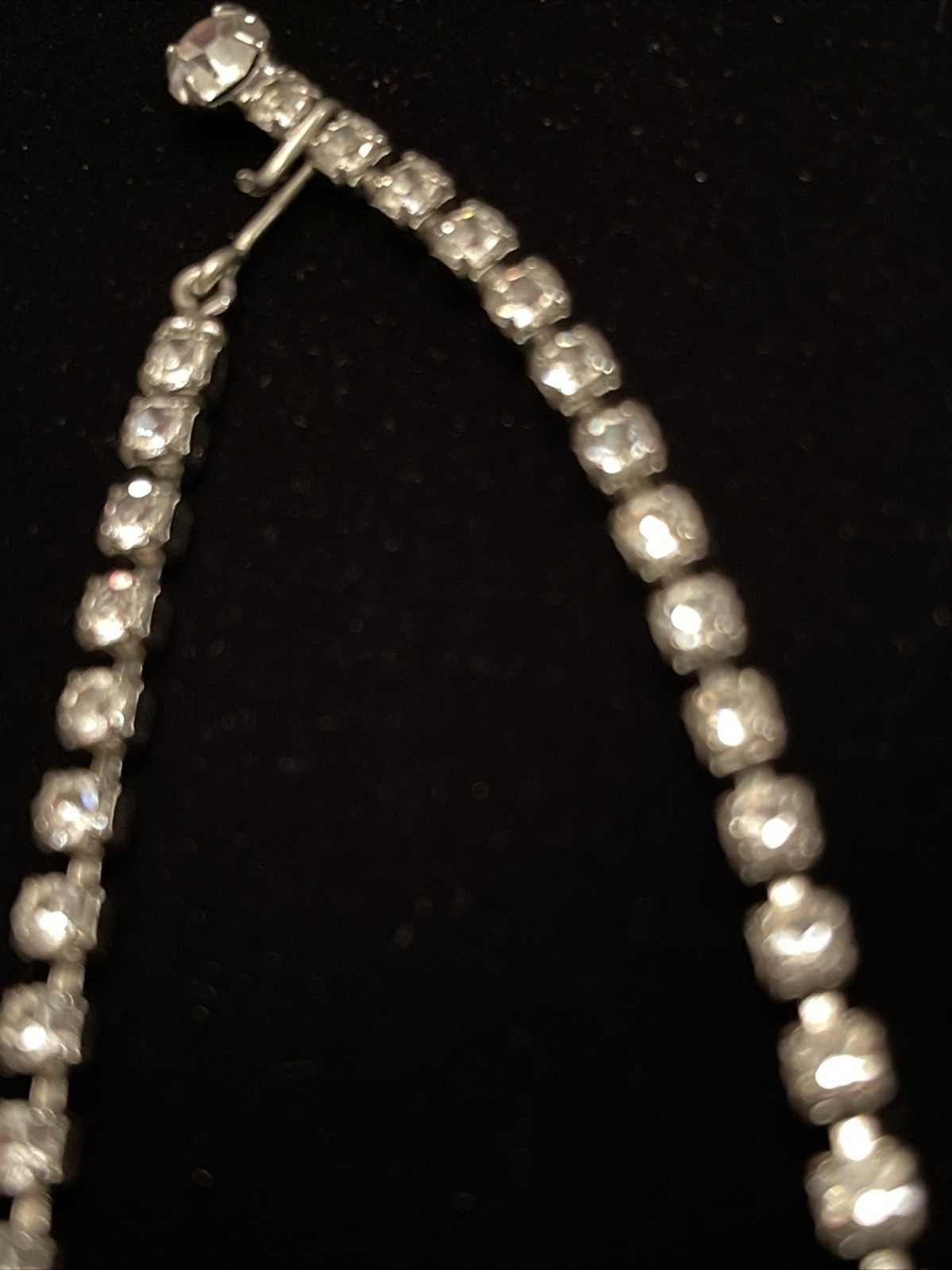 Vintage Clear Rectangular Rhinestone Collar Chock… - image 6