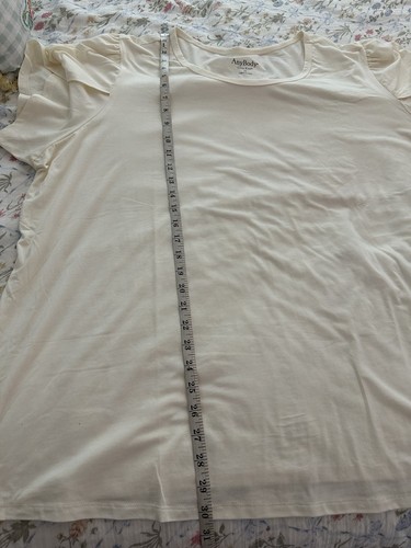 Any Body Lounge and Sleepwear Women's Top Sz 4x Cozy Knit Jersey Jerseys Ivory - Picture 9 of 9
