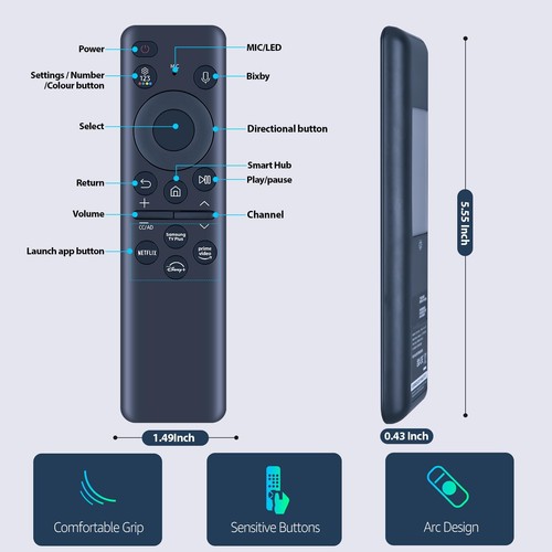 BN59-01432A Solar Voice Remote Replacement for Samsung TV with Bluetooth Rech... - Picture 7 of 7