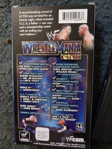 WWF WWE Wrestlemania X-Seven 17 XVII VHS VIDEO TAPE 2001 Stone Cold The Rock OOP - Picture 2 of 6