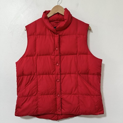 Lands' End Vest Down Filled Quilted Size L Red Packable Hiking Outdoor Womens - Picture 1 of 6