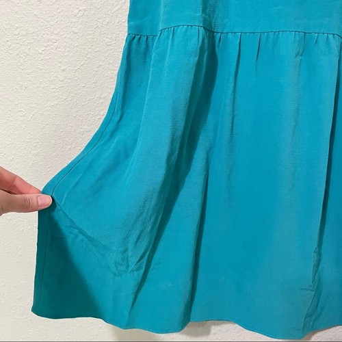 Eileen Fisher Kleid türkis Kurzarm V-Ausschnitt Freizeit knielang XS Oversized - Bild 6 von 13