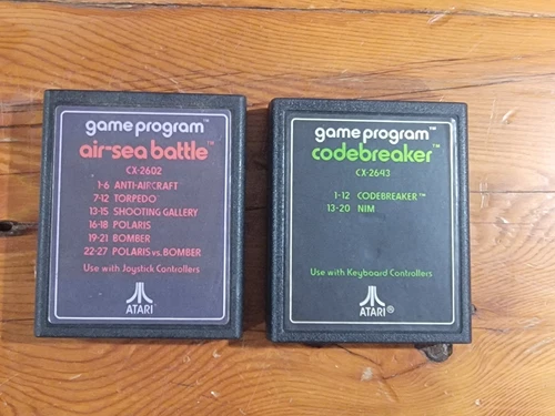 Codebreaker & Air-sea Battle (1978) ~ Atari 2600, Video Games, Cartridges Only