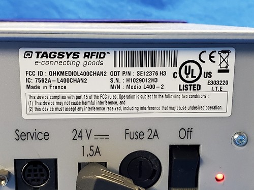 Tagsys RFID Medio L400-2 Lesegerät 2 Kanal 24V mit Netzteil #E1 53 - Bild 3 von 4