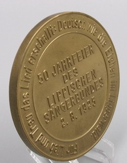 DEUTSCHLAND MEDAILLE 1925 Lippischer Sängerbund Hermannsdenkmal