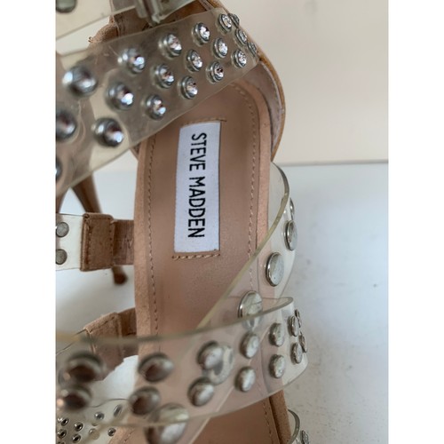 Steve Madden Moto Multi Strap Studded Strappy Dress Sandals, Clear Size 9M - Bild 4 von 6
