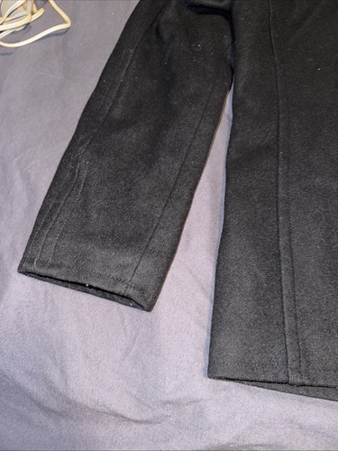 Men’s Wool Blend Jacket CHAPS Size SMALL Black - Picture 9 of 15