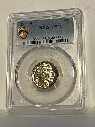 1936-S Buffalo Nickel - PCGS MS 67 - Gold Shield