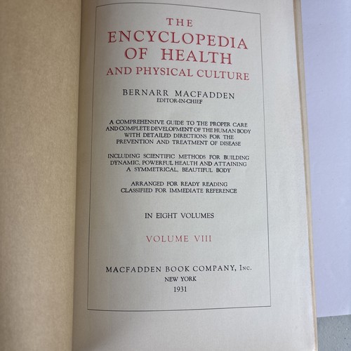 The Encyclopedia Of Health Volumes 1-8 Bernarr McFadden 1931 - Bild 13 von 14