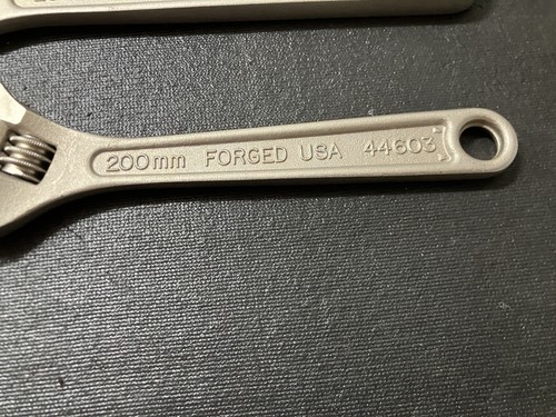 NOS Sears Craftsman 2 piezas Llave Ajustable 6”/8” Mandíbula Extra Ancha 44011 EE. UU. Satinado - Imagen 4 de 12
