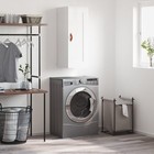 Wall Mounted Cabinet High Gloss White 34.5x34x90cm Engineered Wood/Faux Leather