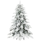 HOMCOM 5ft Christmas Tree with Flocked Realistic Tips, Hinged Xmas Tree