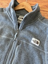 North Face Men's Windwall Fleece Wool WARM Vest Large Gray Full Zip Hiking