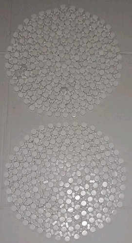 2er SET HOLZ WEISS BAMBUS GEOMETRISCH 12" TISCHSETS DECKCHEN UNTERSETZER - Bild 2 von 5