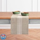 Solino Home Linen Table Runner 120 Inches Long - 100% Pure Linen White and Na