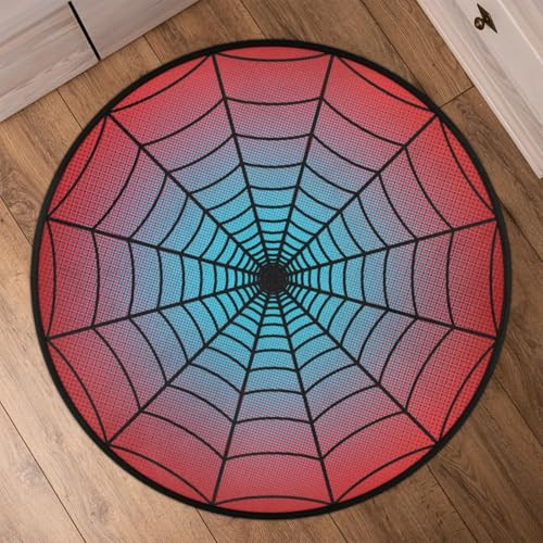 Spider Web Round Area Rug 3ft, Halloween Washable Circle Rugs Non Slip - Picture 7 of 8
