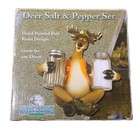 Rivers Edge Deer Shaped Glass Salt-And-Pepper Shakers With Holder - 532
