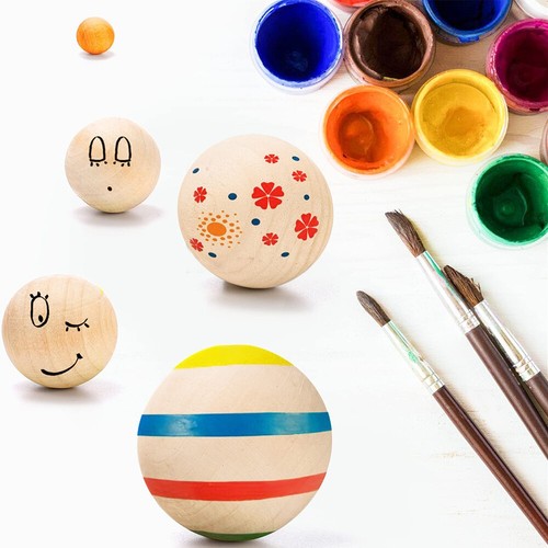 Natural Round Wooden Craft Wood Balls Beads With No Hole 6mm - 90mm Diameter DIY - Picture 4 of 10