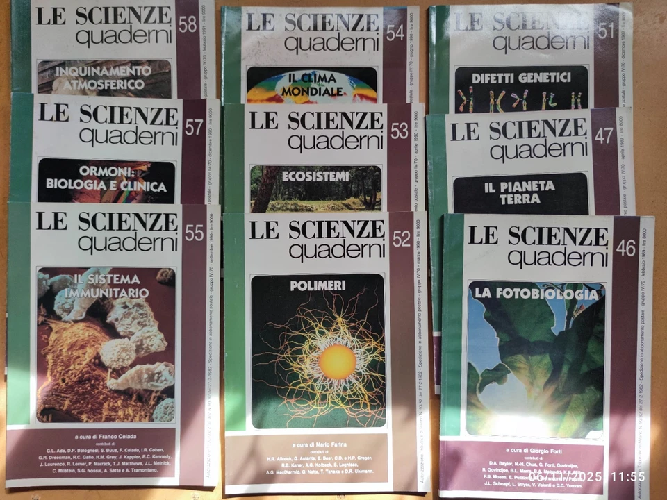 LE SCIENZE QUADERNI 12 Numeri Misti da 40 a 58 1988-1989 Chimica Fisica Biologia - Immagine 2 di 4