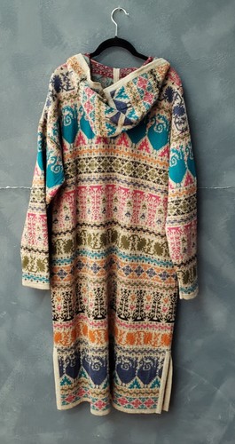 Maxi Abrigo Peruvian Connection Agasis Tejido Alpaca Con Capucha XL NUEVO CON ETIQUETAS - Imagen 8 de 19