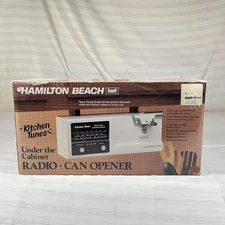 Vintage Hamilton Beach Under Cabinet Radio Can Opener Kitchen Tunes Model 400 S1