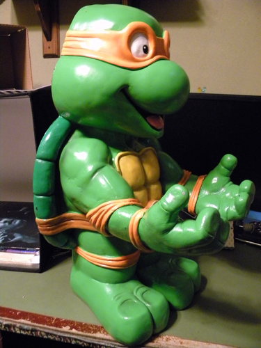 TMNT SELTEN Michelangelo Halloween Süßigkeiten Schüssel Halter 21 Zoll groß ohne Schale - Bild 6 von 6