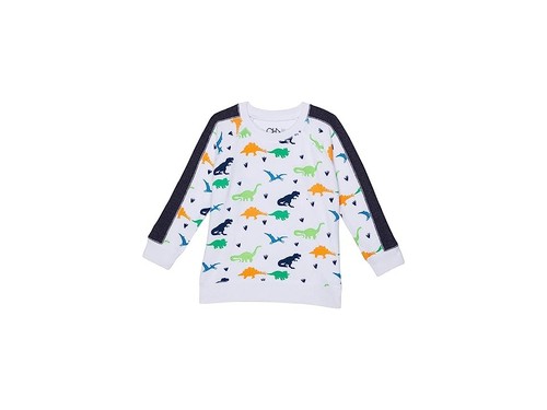 Chaser Sweatshirt Kids 10 White Dino Allover Print Long Sleeve Pullover GBO258 - Picture 11 of 12