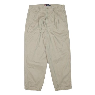 CHAPS Herren Relaxed Straight Hose Baumwollmischung Beige W34 L29 Casual