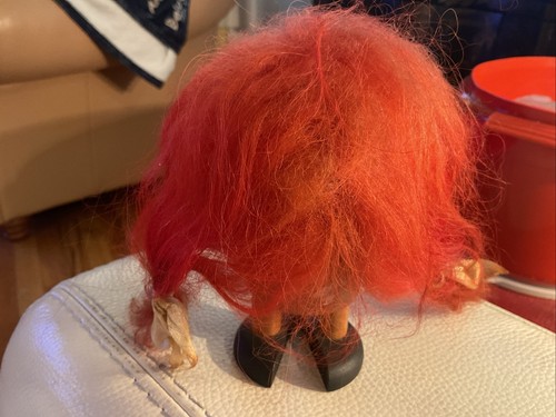 MCM Teak Wooden Troll Red Hair 5.5” With Horns Arne Basse?? Danish? Nordic? RARE - Picture 4 of 7