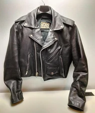 Open Road Collection Black Leather Biker Jacket Cropped Motorcycle Style