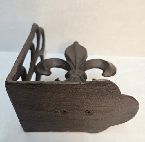 Cast Iron Fleur de Lis Bookend Heavy French Orleans Style Book Shelf Door Stop - Picture 7 of 10