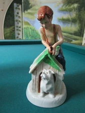 Royal Doulton Figurine -As Good As New- Childhood Days Orig 7 1/2" Tall C1980s 