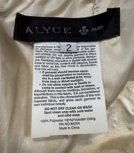 Alyce Paris Gold Sequin Mini Dress Low-Cut Cutout Crystals Embellished 2 / XS - Picture 16 of 22