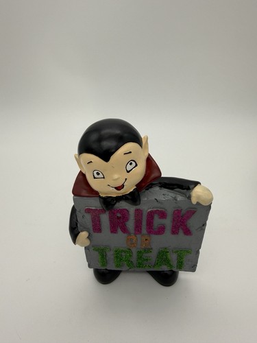 Halloween Graf Dracula Deko Glitzer Grabstein TRICK OR TREAT Figur 7 Zoll - Bild 7 von 7