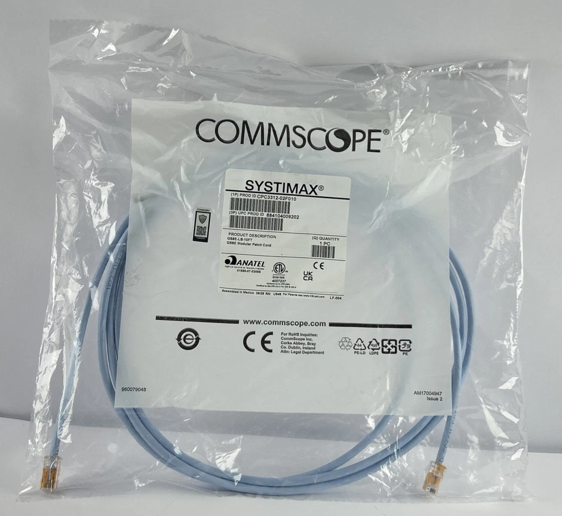 CommScope CPC3312-02F01 GigaSPEED XL GS8E Light Blue Network Patch Cable photo 1