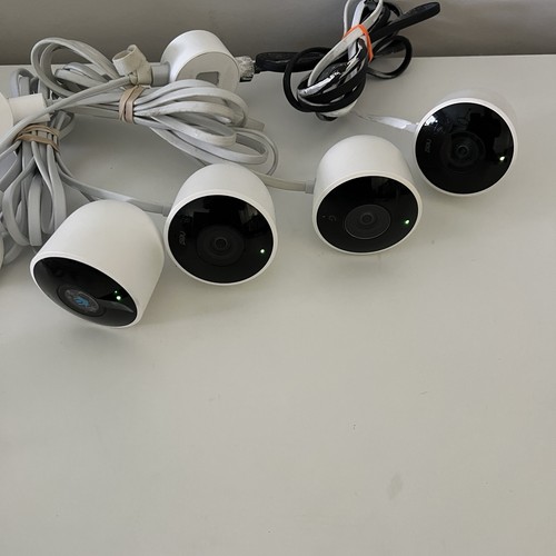 Google Nest Outdoor 1. Gen Weiß Überwachungskamera Bundle A0033 - 4er Set *LESEN* - Bild 2 von 23