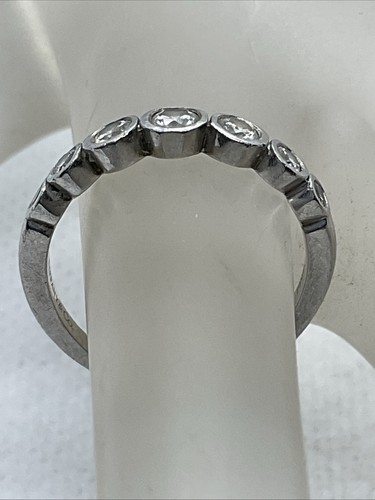 Tiffany & Co 950 Platinum Jazz Graduated Diamond Band Ring 3.4gr. - Picture 12 of 23