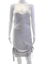 Zimmermann Womens Spaghetti Strap Scoop Neck Silk Slip Dress Gray Size 1
