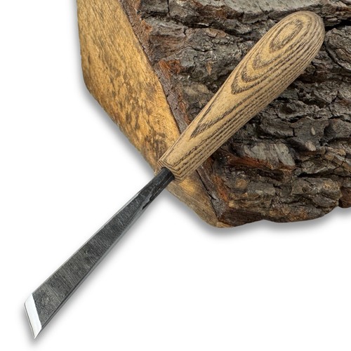 Bevel Chisel Oblique – Hand-Forged 52100 Steel Blade, Ash Handle, Relief Tool - Picture 3 of 10