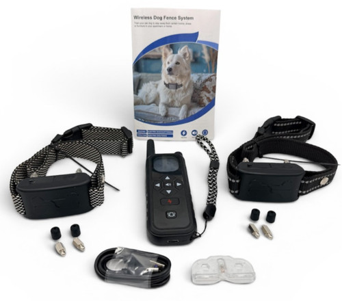 Wireless Dog Fence for 2 Dogs Dog Training Collars w Remote Control 3800ft Range