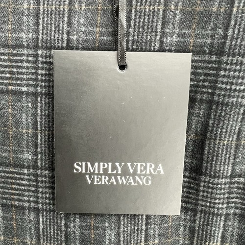 Pantalones Simply Vera Wang para mujer XL grises a cuadros suaves bolsillos elásticos banda elástica - Imagen 4 de 10
